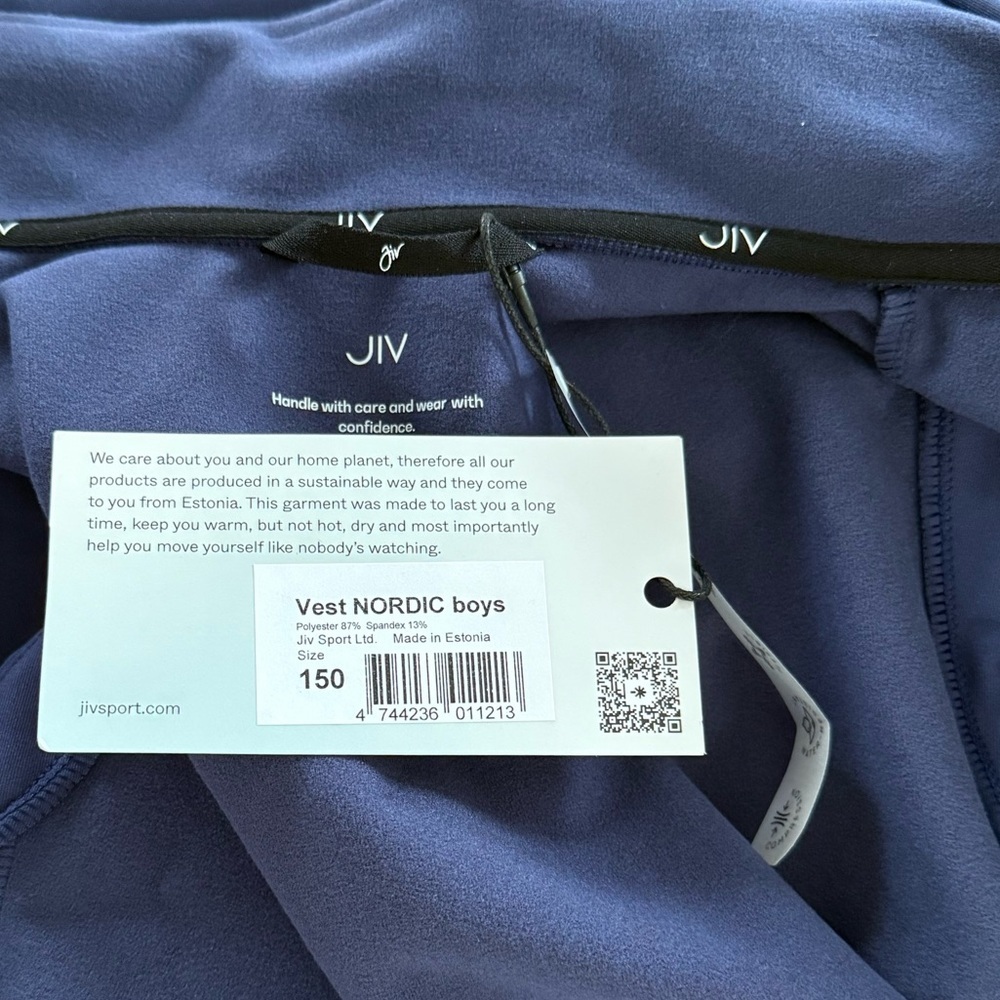 JIV Sport Boys Nordic Vest Navy NWT Size 12-14 - Picture 4 of 5